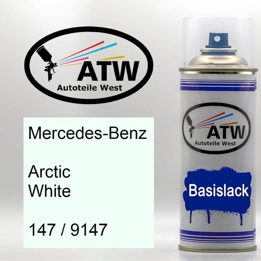 Mercedes-Benz, Arctic White, 147 / 9147: 400ml Sprühdose, von ATW Autoteile West.